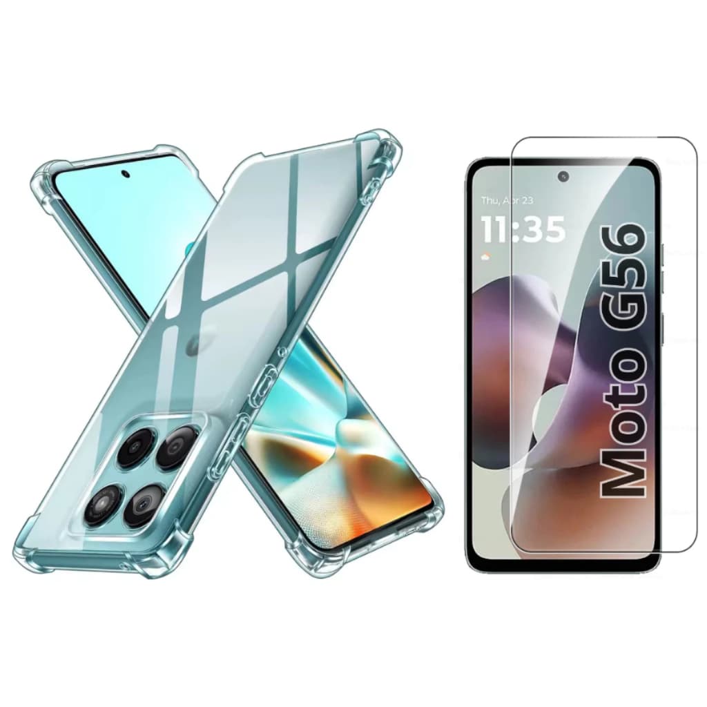 Capa Capinha Anti Impacto + Pelicula Para Motorola Moto G56