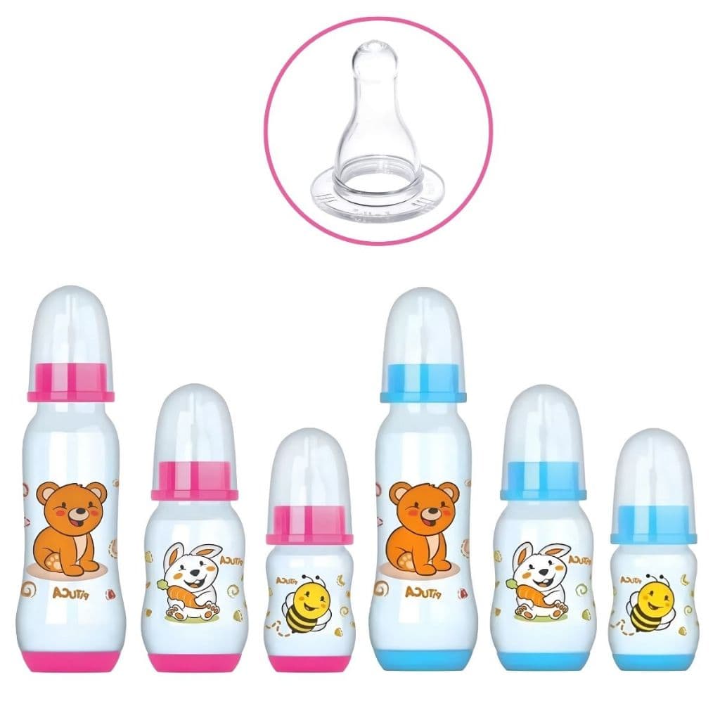 Kit 3 Mamadeiras Bico Silicone 240/150/80ml Mamadeira Pituca Cristal