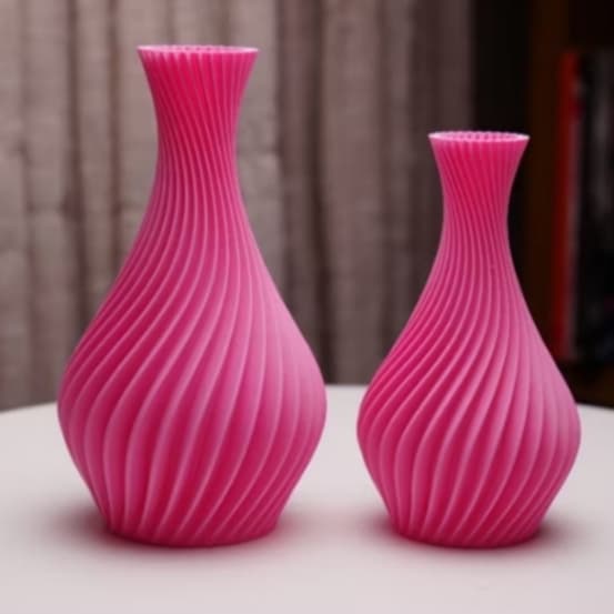 Kit 2 Vasos Decorativos Moderno Espiral 3D Luxo Elegante Ambiente Casa Sala Mesa Cozinha Escritório