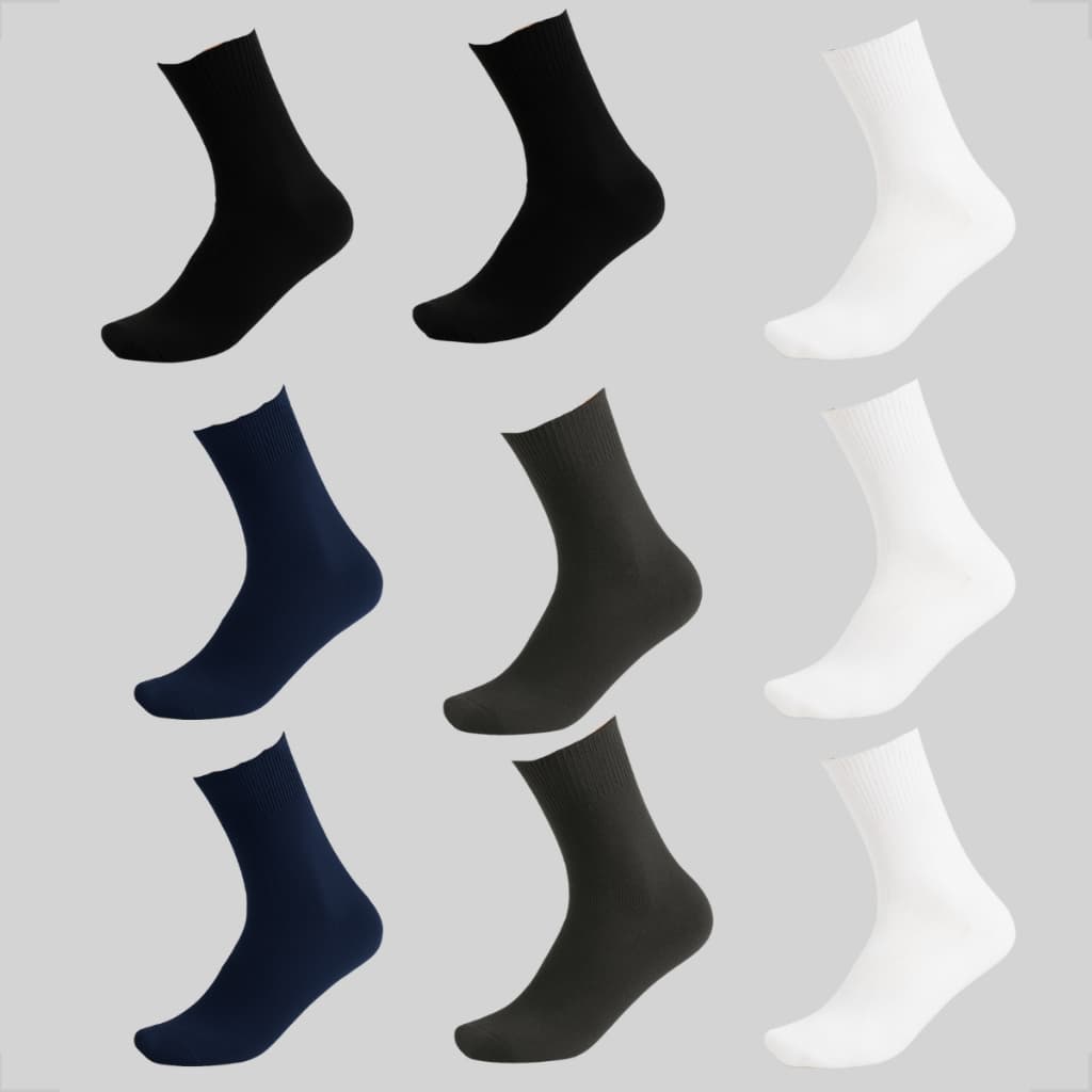 9 Pares Meias Masculina Cano Alto Algodão Cores Sortidas Feminina Cano Longo Alto Sport