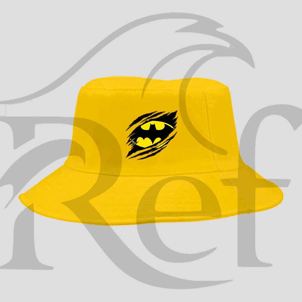 Boné Chapéu Bucket Hat Cata Ovo Estampado Batman Rasgado
