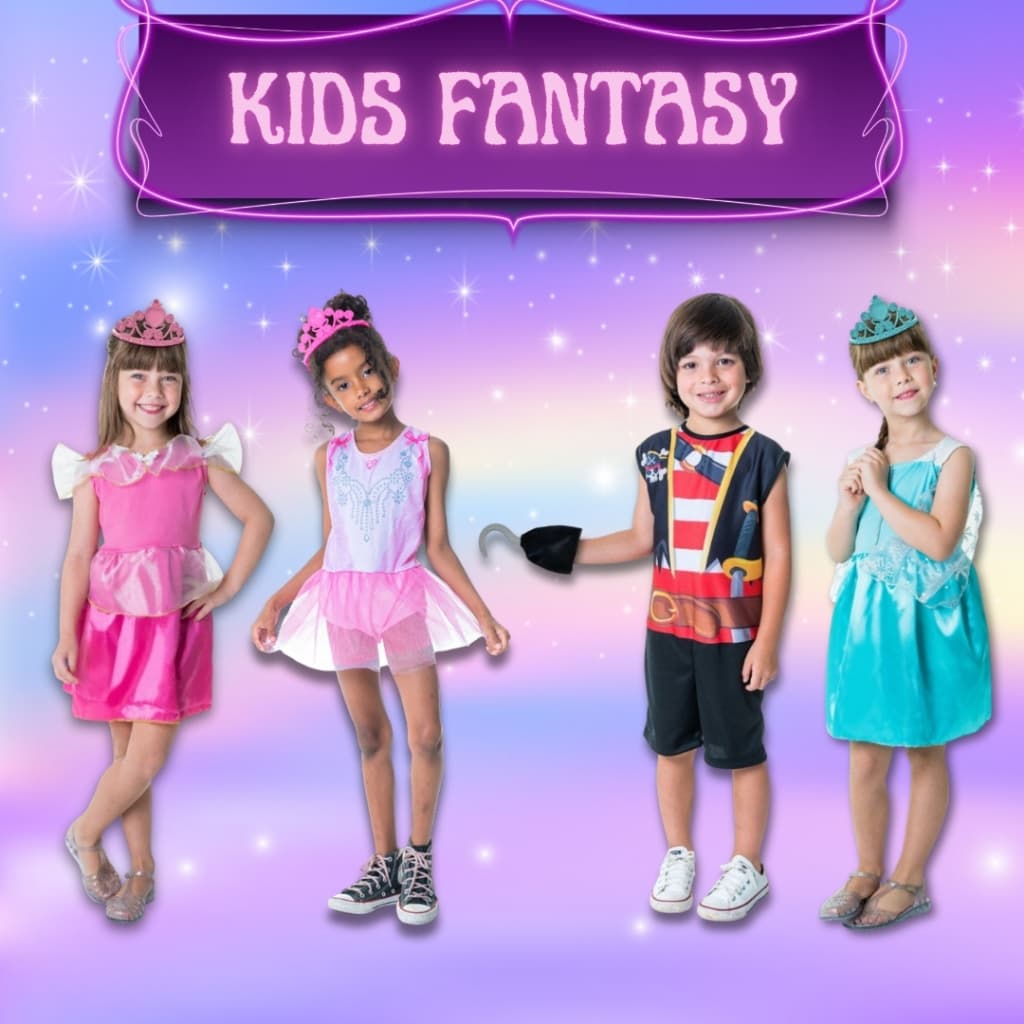 Kit Fantasia Infantil Completa com Chapéu Vários Modelos Bombeiro Polícia Pirata