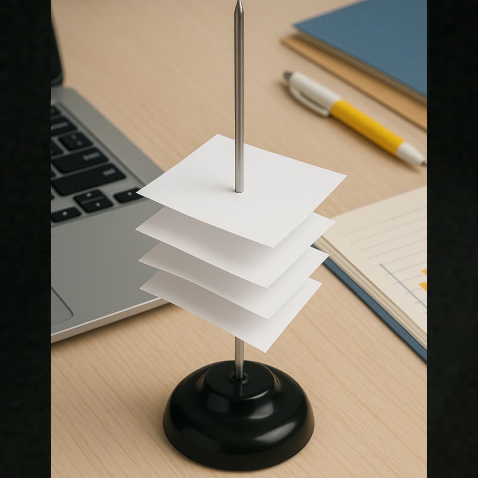 Espeto para Papel Para Quem Ama Organização: Espeto para Papel Inox com Base Firme