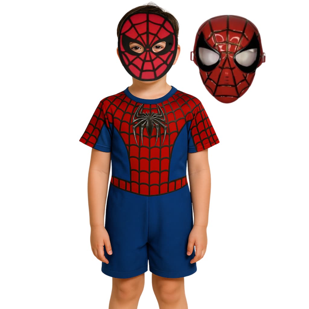 Roupa Homem Aranha Infantil com 2 mascara menino