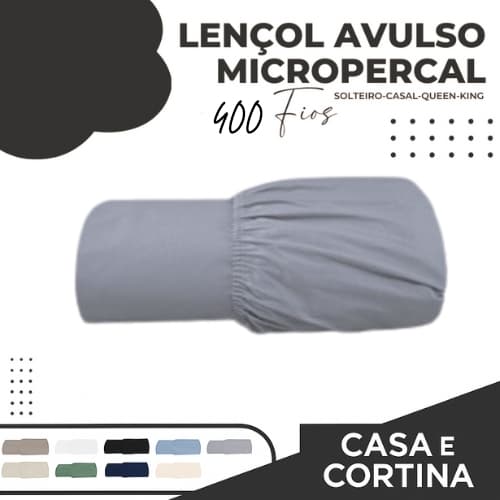 Lençol avulso com 400 fios e com elástico para cama de Solteiro