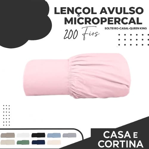 Lençol Avulso Com Elástico para cama Solteiro Padrão 100% Algodão Percal 200 Fios Decoração Casa