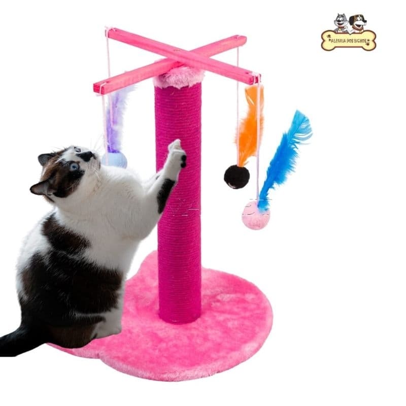 Arranhador gato com bolinhas Poste tecido Antiestresse envio imediato