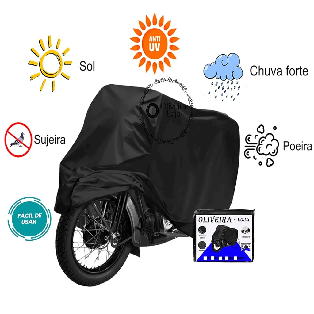 Capa para Cobrir Moto Impermeável Tecido Resistente Anti Risco Poeira Sol Chuva Diversos Tamanhos e Modelos