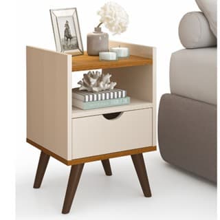 Mesa De cabeceira  Retro  Com 1 Gaveta E Nicho Alice - Envio Imediato