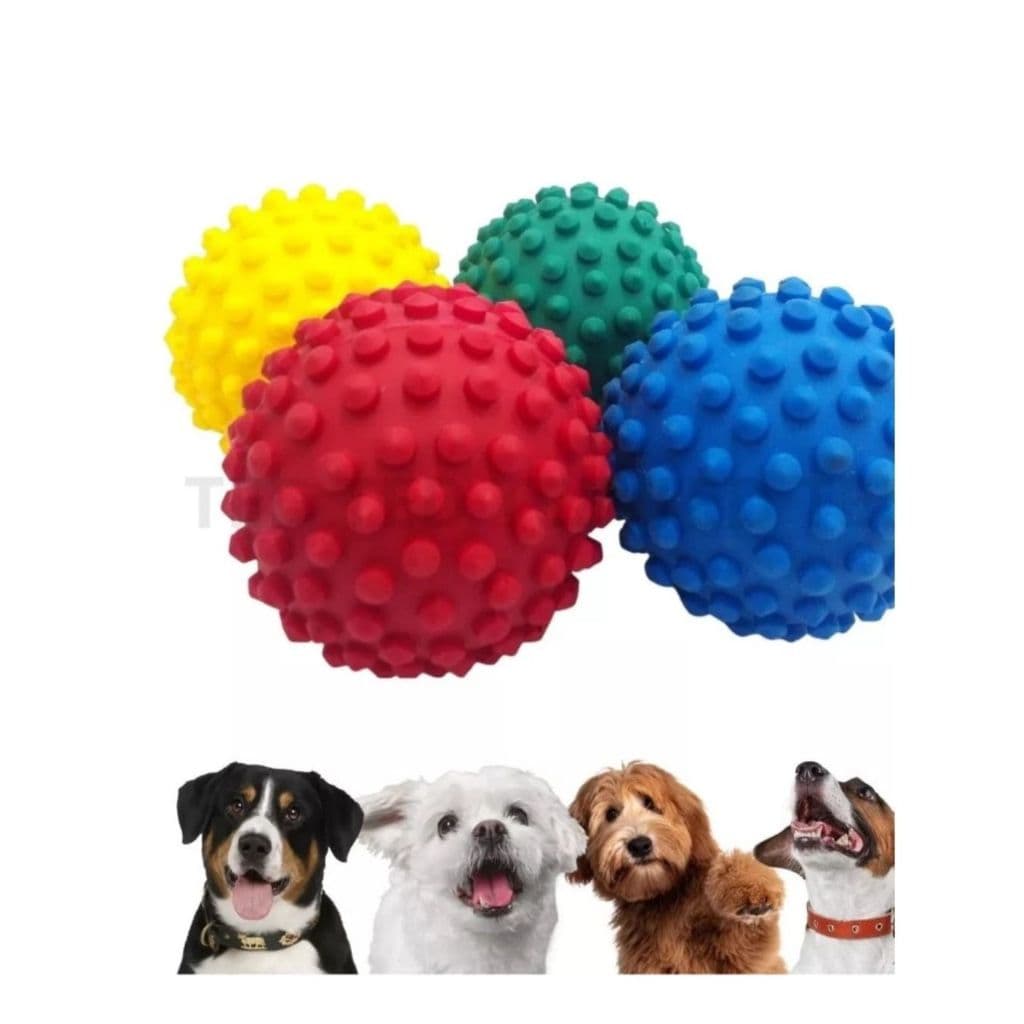 Kit 2 Bolas Brinquedo Mordedor Para Cães Bolinha Cravo Mordedor Vinil Para Cães Gatos Pet ou Massagem