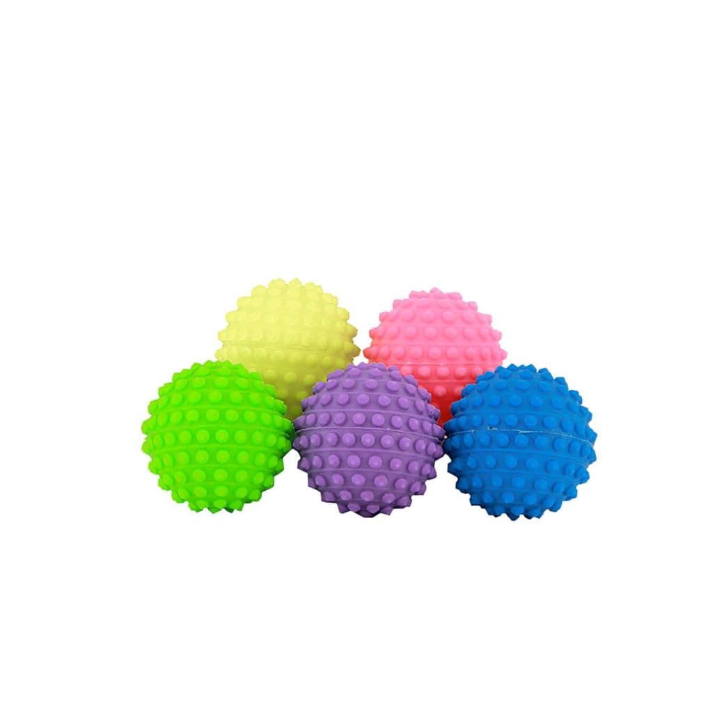 Kit 5 Bola Brinquedo Mordedor Para Cães Bolinha Cravo Mordedor Vinil Para Cães Gatos Pet ou Massagem