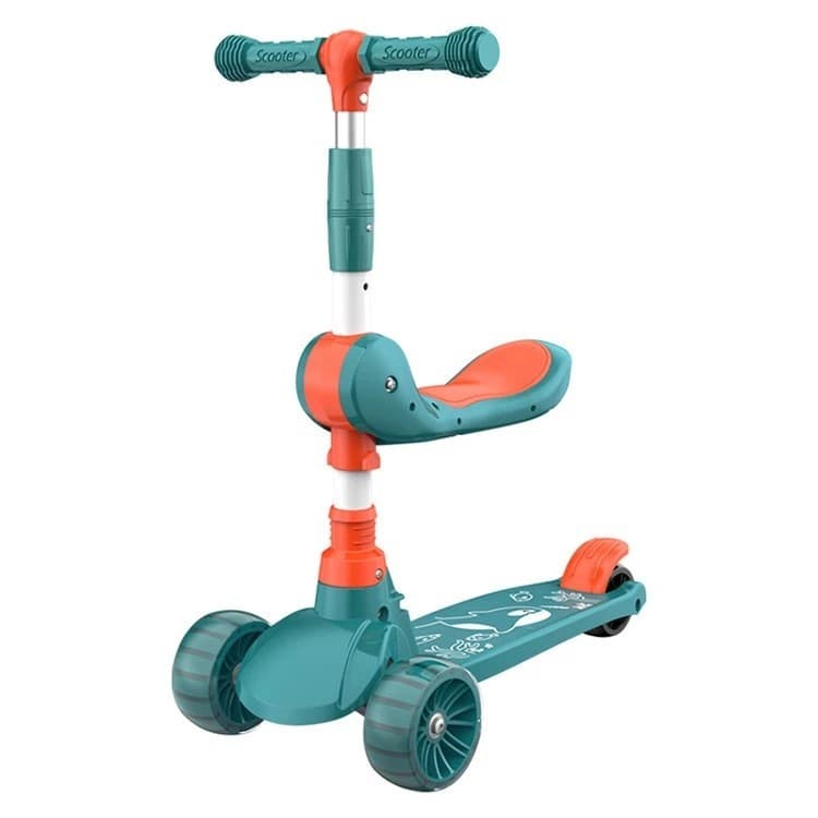 Patinete Infantil scooter dobrável com Led 3 rodas 2 em 1 até 60Kg Dream Light