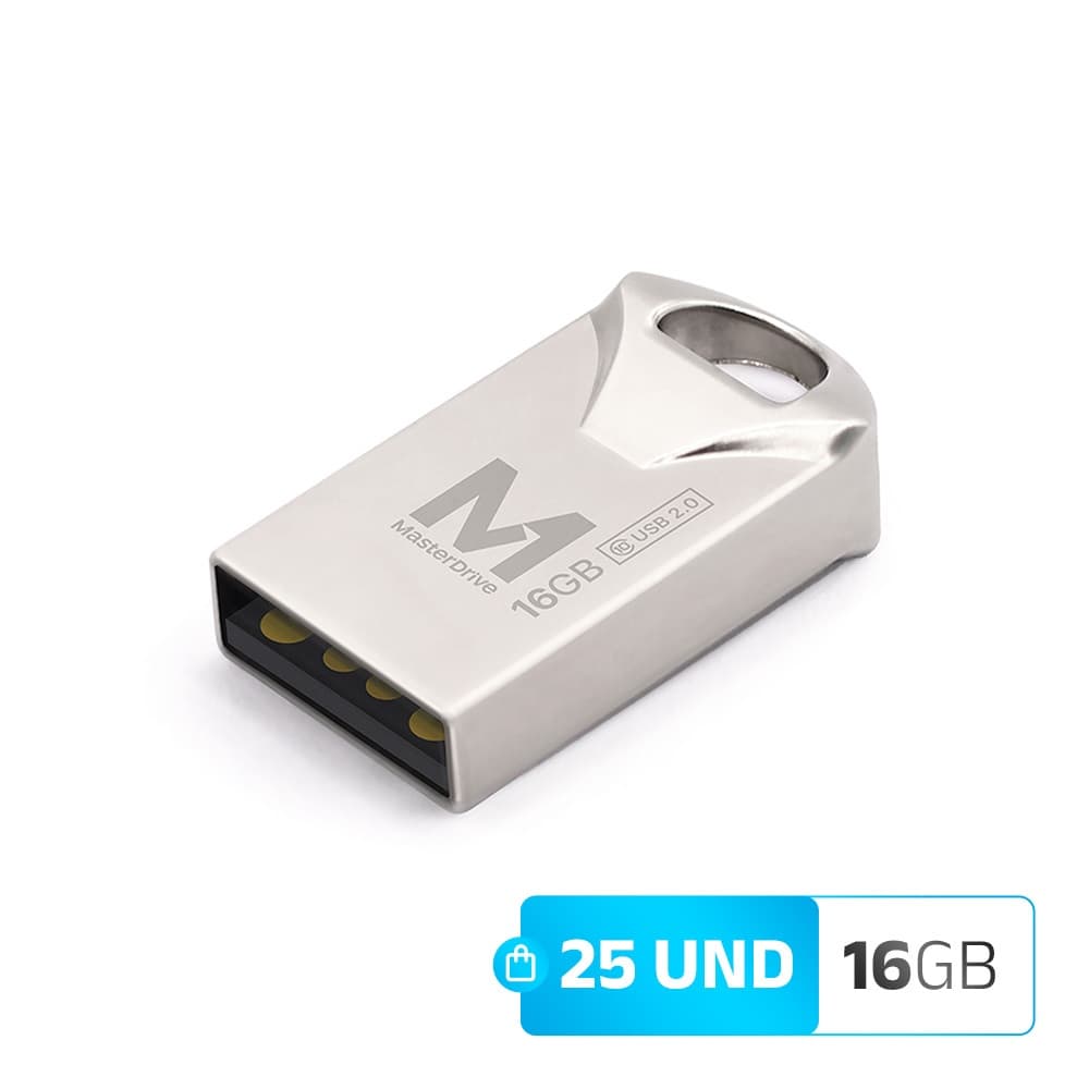 Pendrive Mini 16GB Kit 25 ATACADO MasterDrive USB 2.0 Premium CLASS 10
