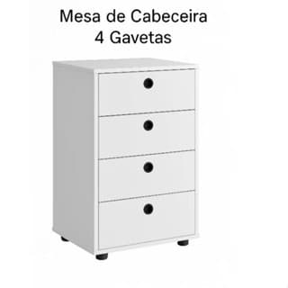 Mesa De Cabeceira 4 Gavetas  e Armarinho De Escritório Multiuso