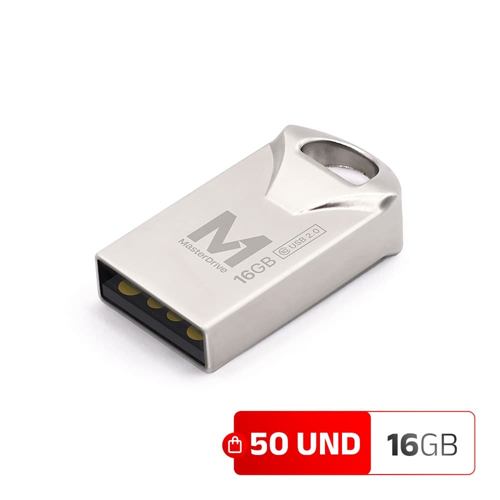 Pendrive Mini 16GB Kit 50 ATACADO MasterDrive USB 2.0 Premium CLASS 10