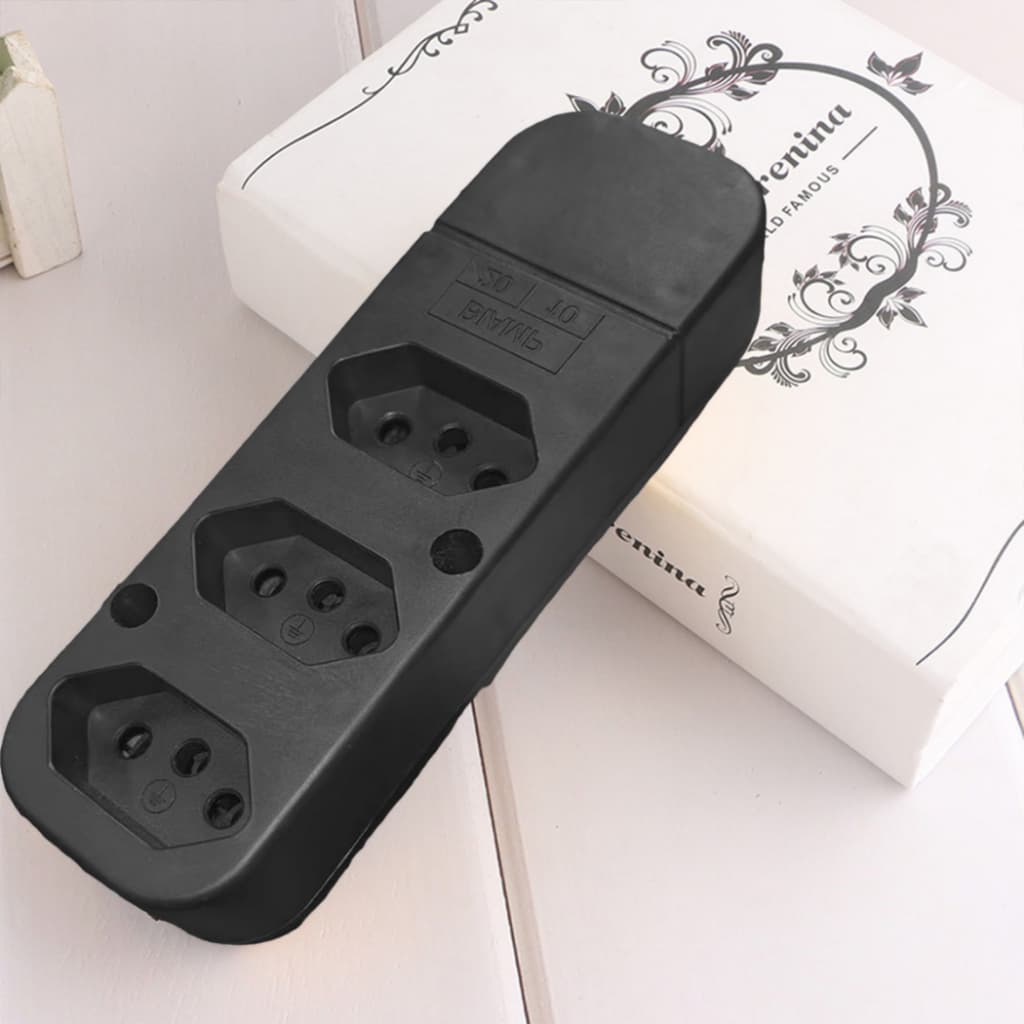 Tomada Tripla 3 Pinos 10A/250V - 2200W (Padrão NBR) Benjamim 1UN 3UN 5UN LUMX3