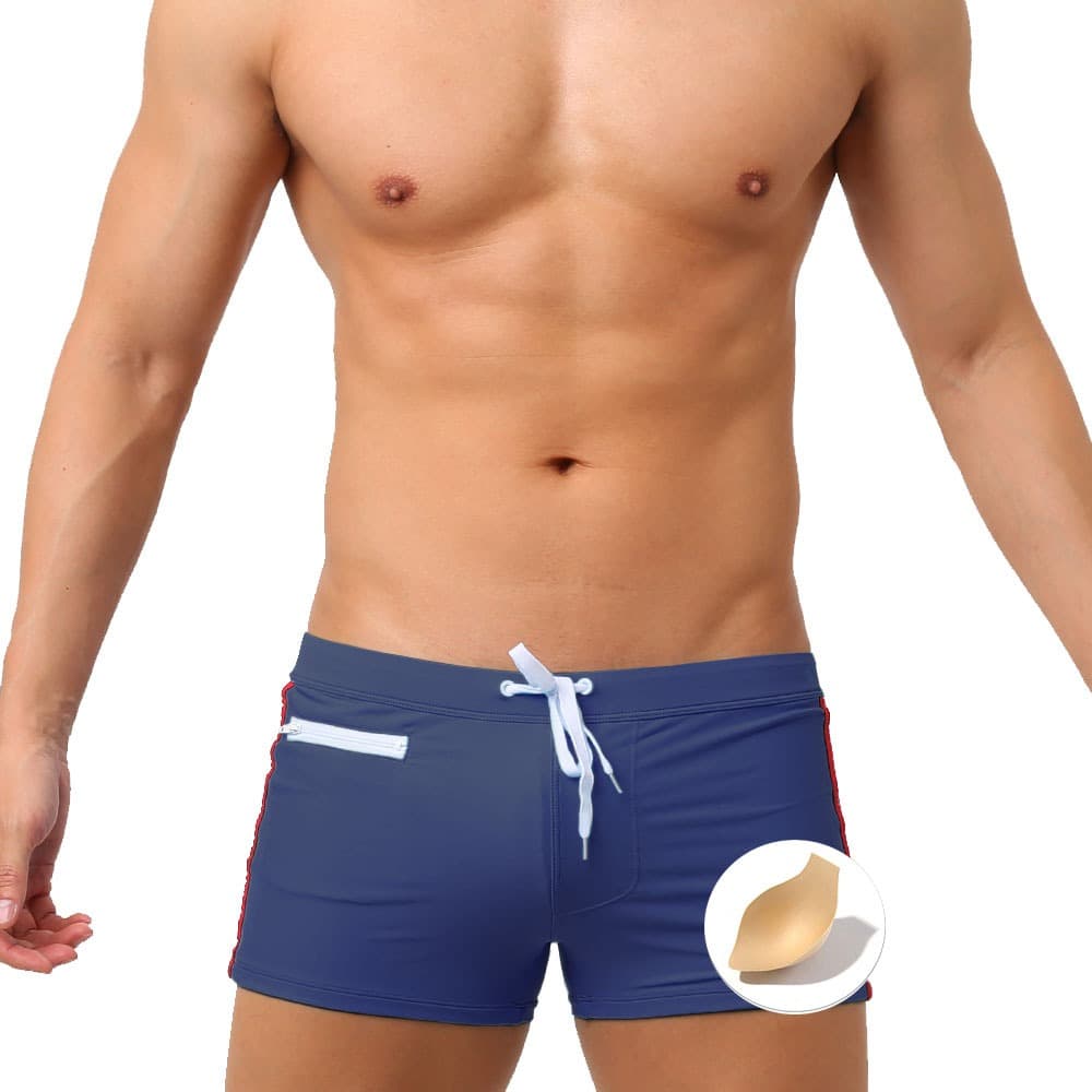 Cuecas boxer push up masculinas com bolsos, maiô respirável de alta qualidade, secagem rápida