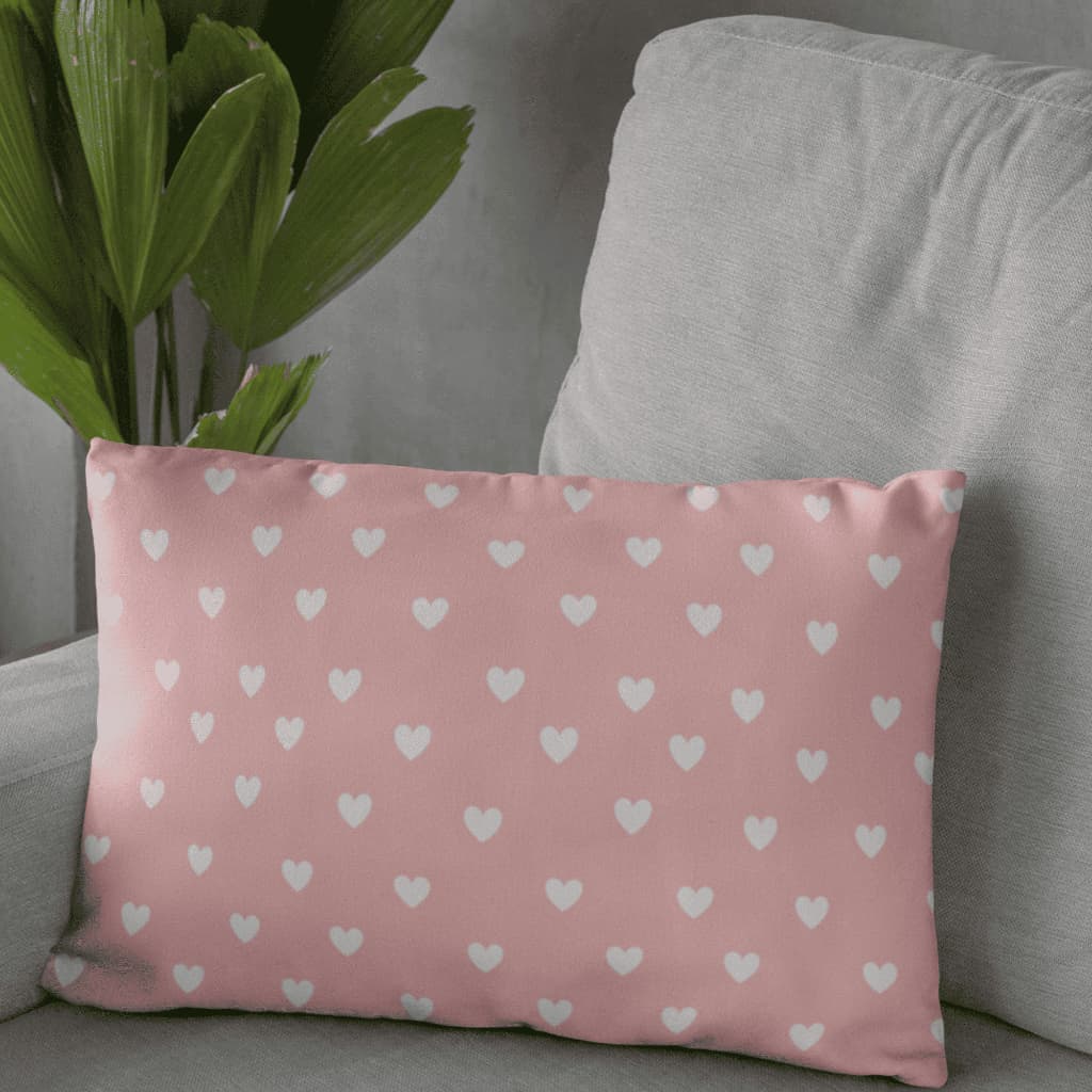 Fronha 50x70 Decorativa – Estampa de Corações em Micropercal