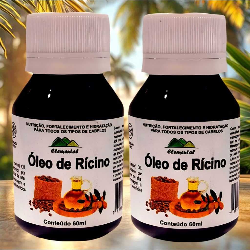 02 Óleo de Rícino 60ml Hidratação intensa Fortalecimento Combate ao frizz Prevenção da queda capilar