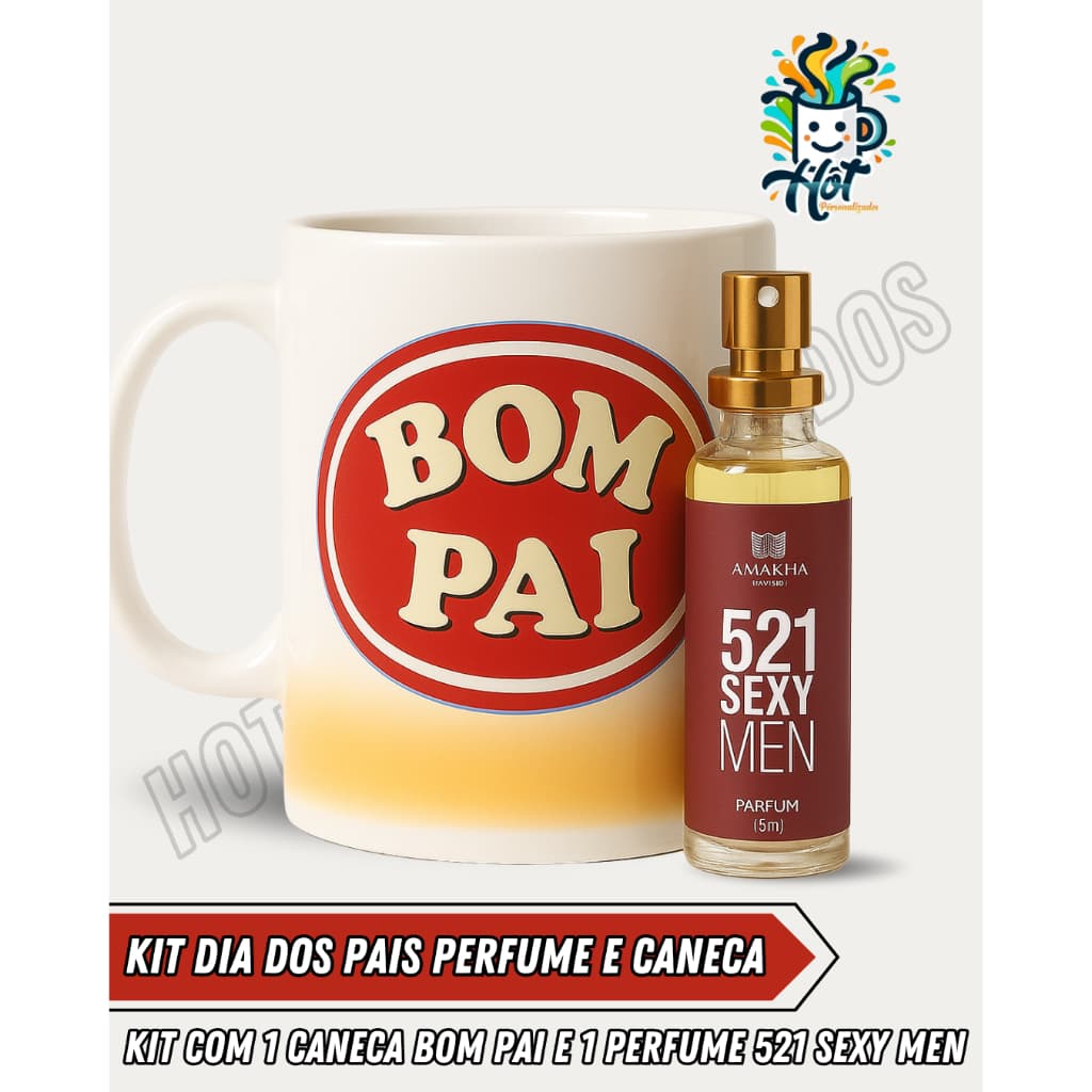 Kit Caneca e Perfume de Bolso Amakha Paris Para o Dia dos Pais