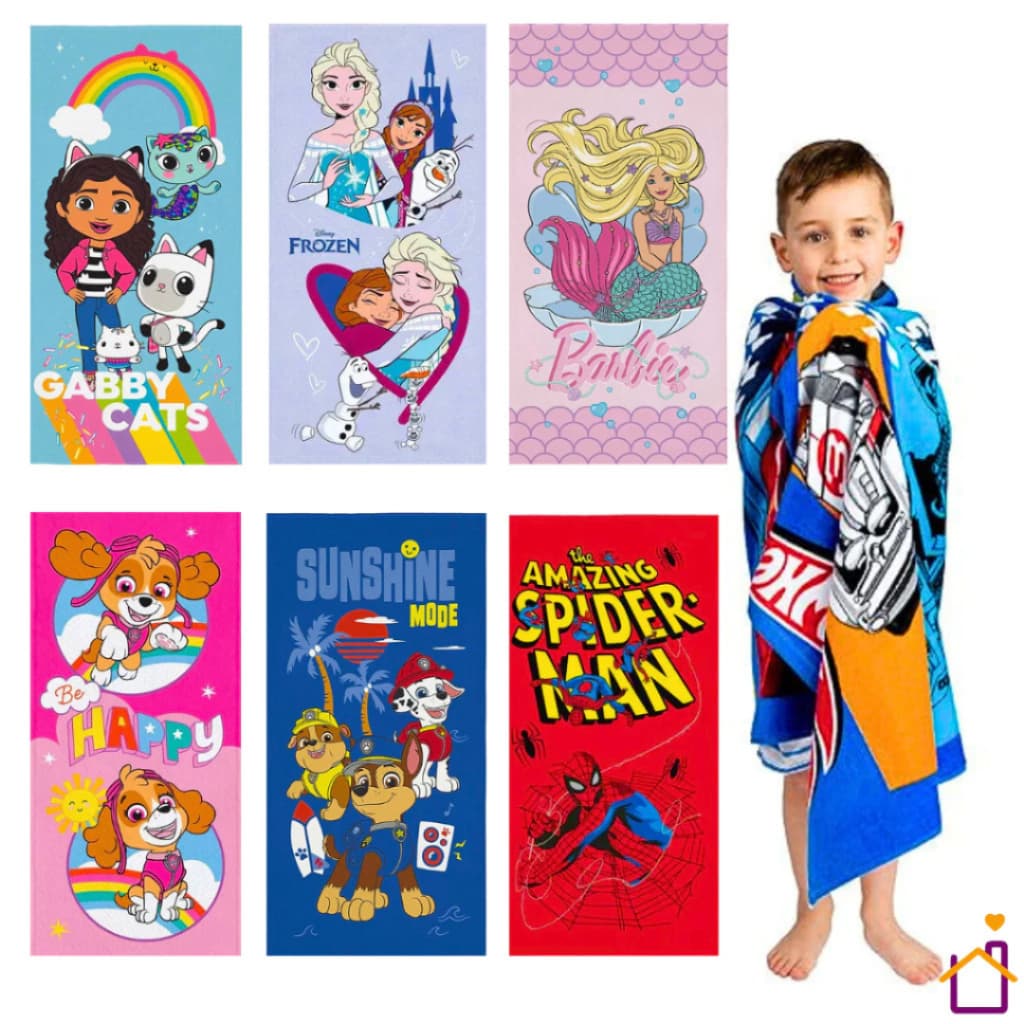 Toalha de Banho Infantil de Personagens Vários Modelos Marcas e Tamanhos