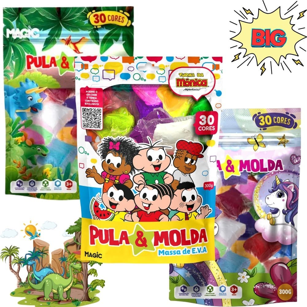 Massinha de EVA  Magic  Pula e Molda | 30 Cores | 300g