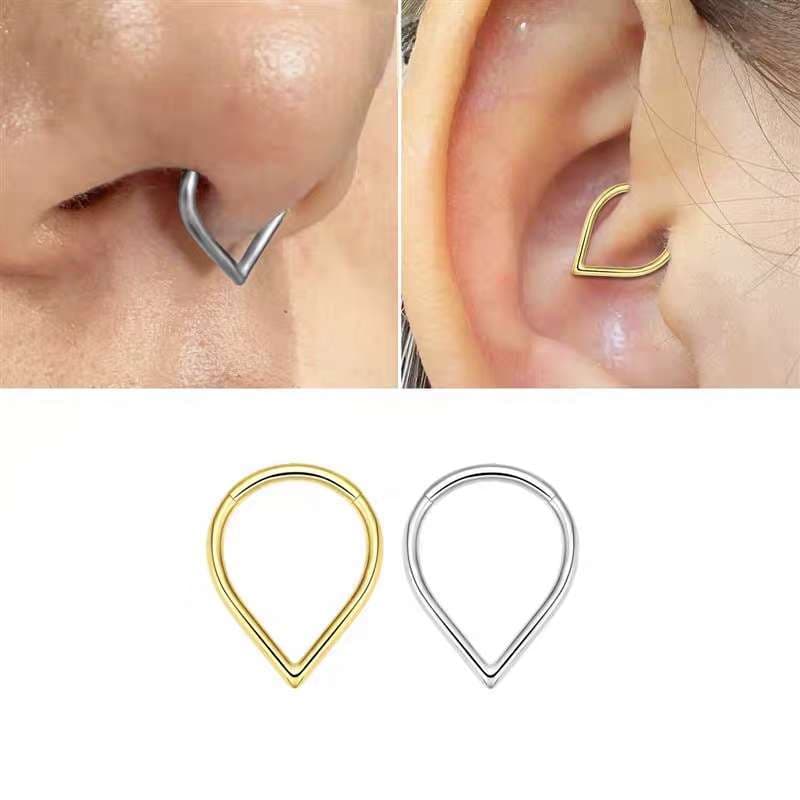 Piercing Argola Gota Articulado Aço Cirúrgico Septril Rook Conch Nariz