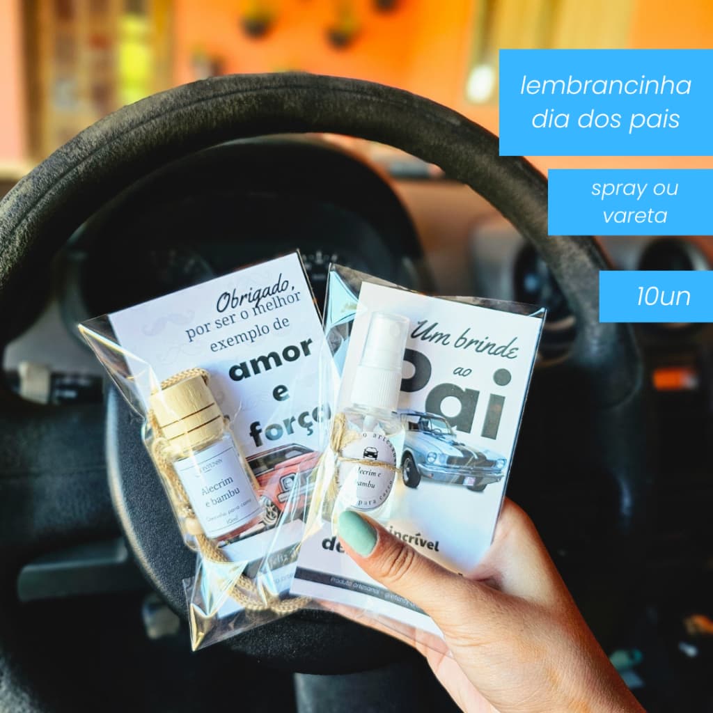 Kit 10 Lembrancinha Dia dos Pais Empresas Spray ou Varetas Aromatizador