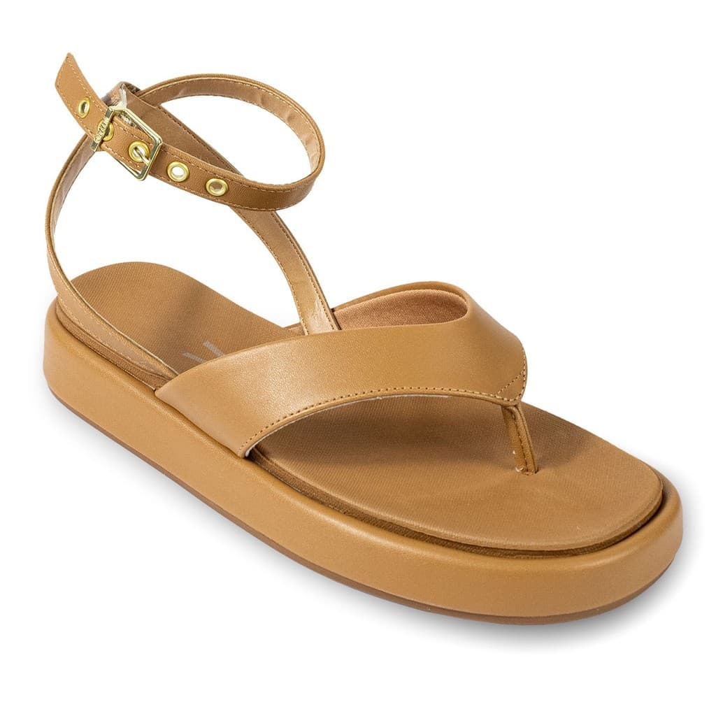 Sandália Flat Vizzano Feminina Original Tornozelo 6506.103 Caramelo