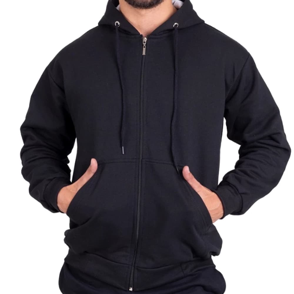 Casaco Moletom Masculino Zíper Inteiro + Capuz | Bolso Canguru Quentinho