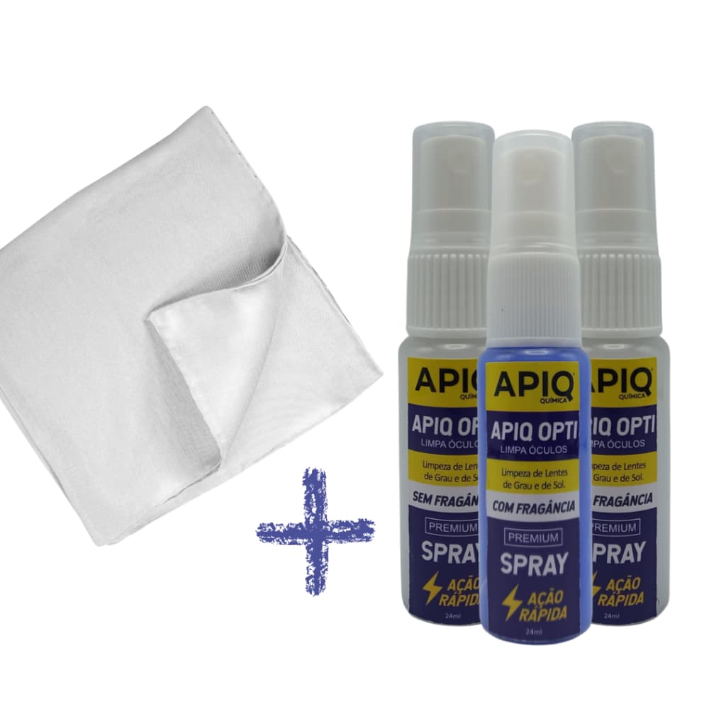 Spray Limpa Lentes - Kit Com 3 Unidades + Flanela Microfibra