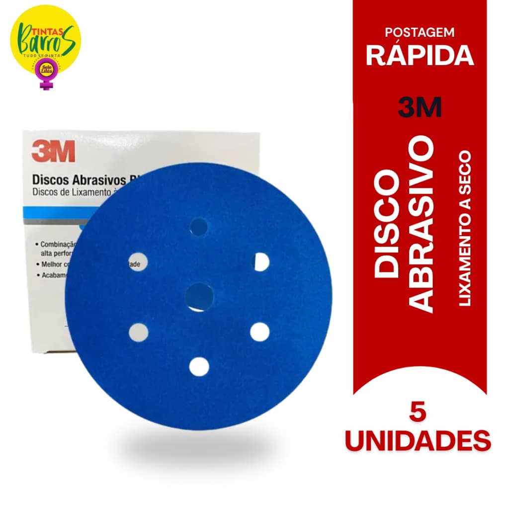 Disco Blue kit com 5 und. 321U 7 Furos 152mm 3M