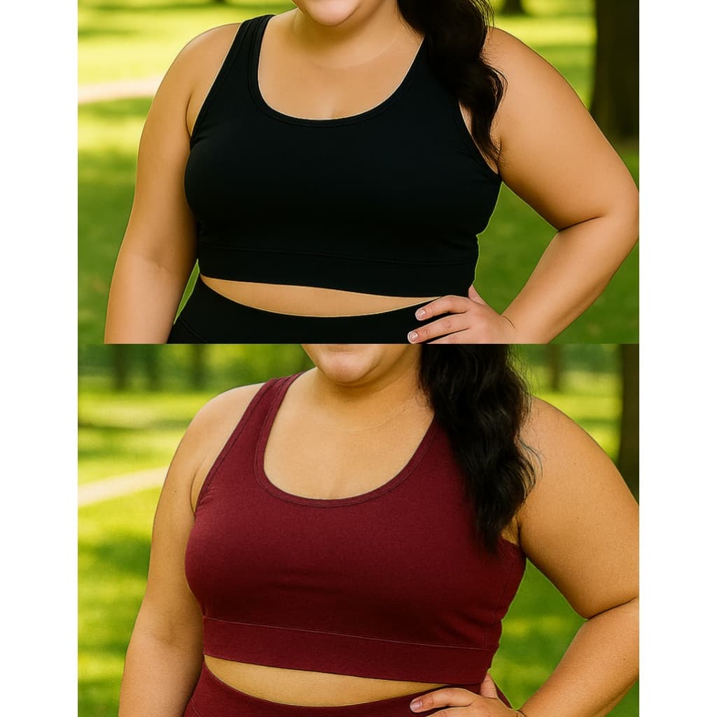 KIT 3 CROPPED FEMININO ACADEMIA PLUS SIZE SUPLEX G AO G5
