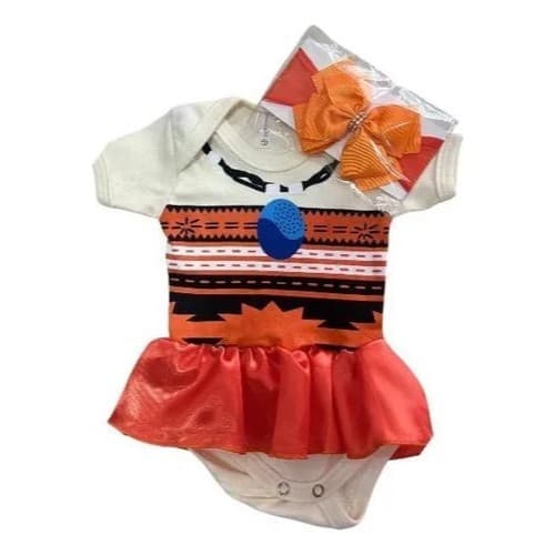 Body Bebê Moana+Laço Mesversario