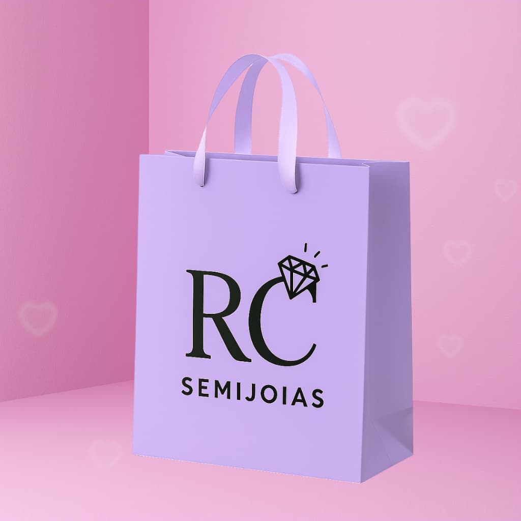Sacola Personalizada com Alça de Cetim | Para Loja, Joias, Presente | Papel Offset Bolsa Saco Embalagem sua logo