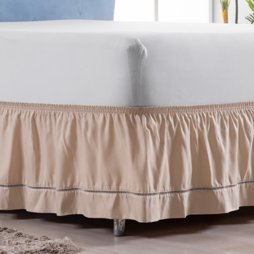 Saia Para Cama Box Com Ponto Palito E Elástico Tamanhos Casal Padrão, Queen , King