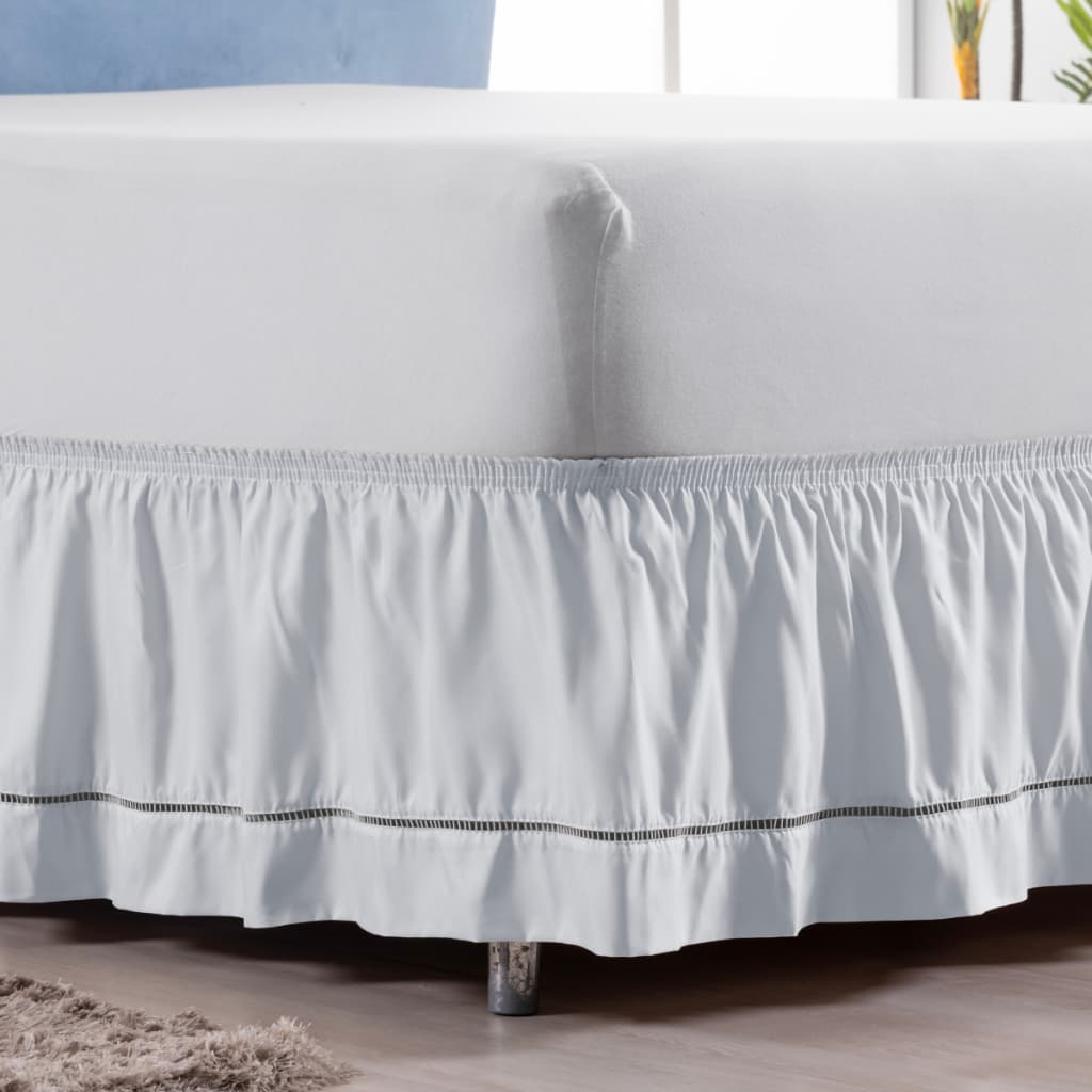 Saia Para Cama Box Com Ponto Palito E Elástico Tamanhos Casal Padrão, Queen , King