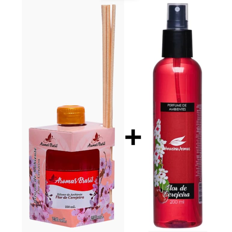 Kit Difusor 250ml Aromas Brasil + Perfume de Ambiente 200ml Amazônia Aromas