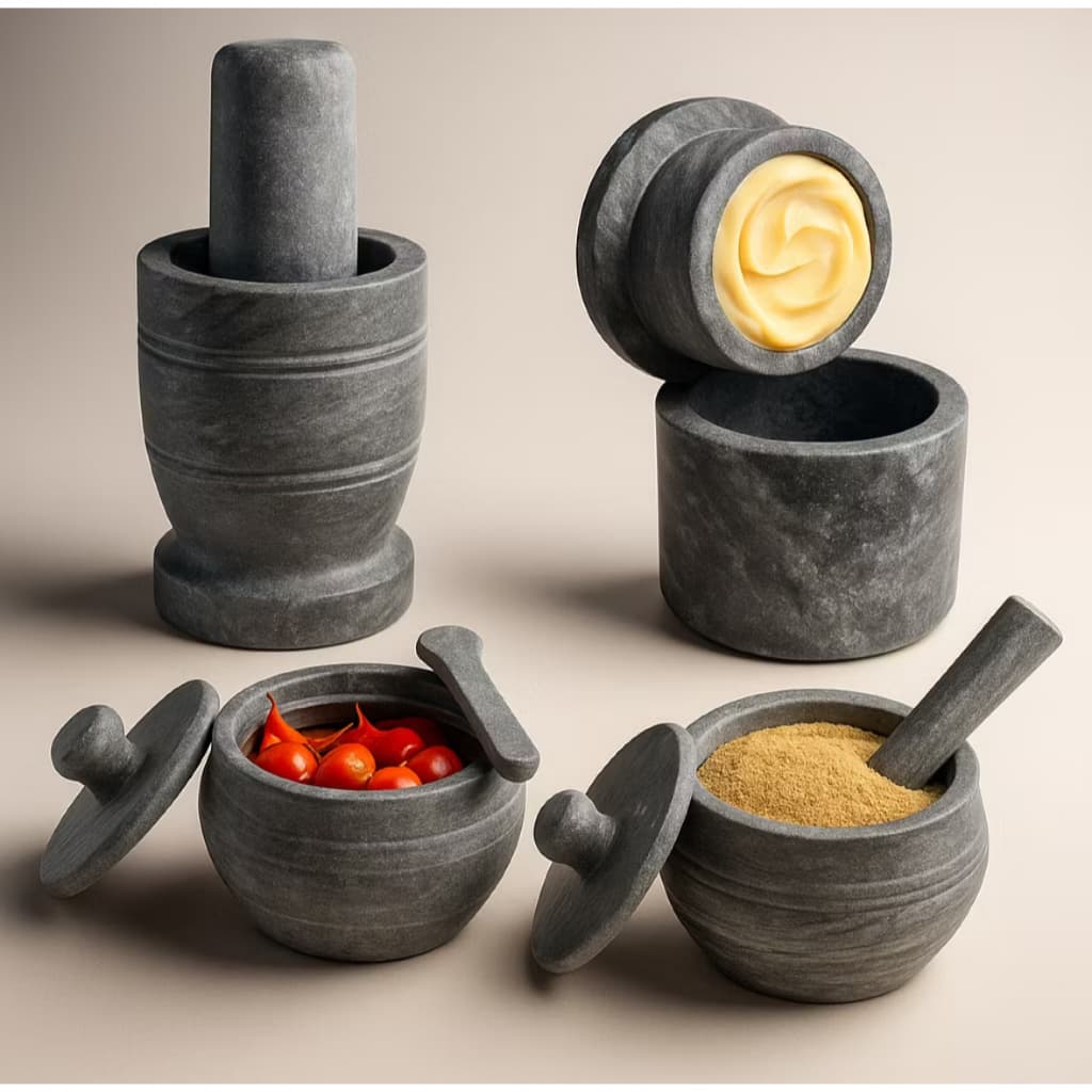 Kit Cozinha Pilao com Socador + Mantegueira + Pimenteira + Farinheiro KIT COMPLETO