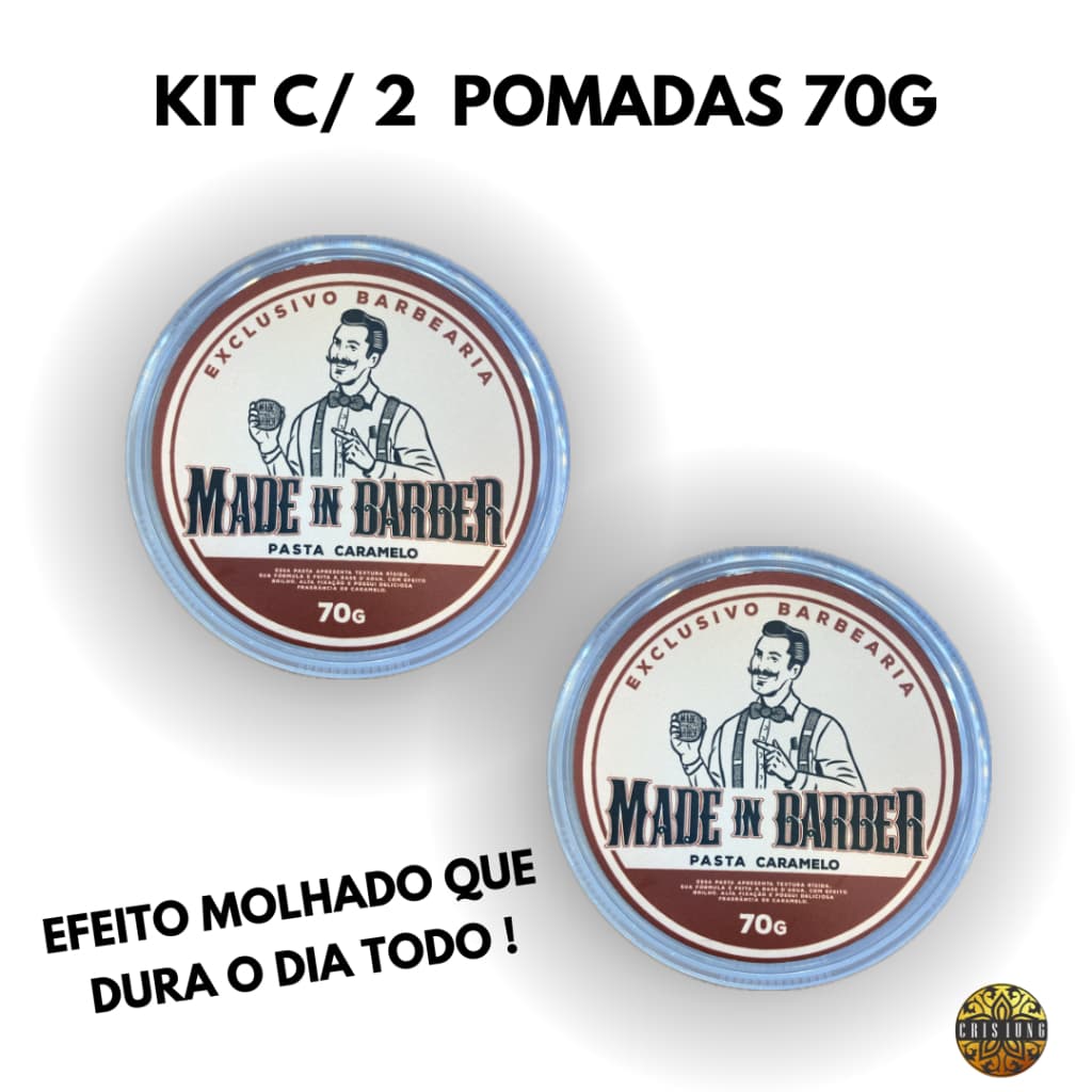 Kit C/ 2 Cera Capilar Caramelo Efeito Brilho Fixação Forte Mib - 70g/130g