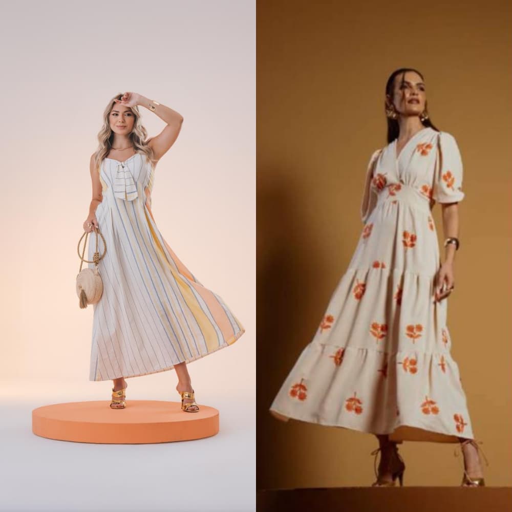 Vestido Longo Feminino com Corte Sofisticado e Acabamento Premium Tecido de Excelente Qualidade