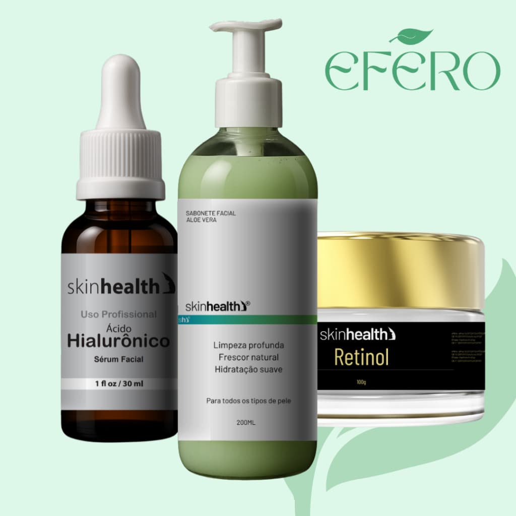 Kit Skincare - Sérum Ácido Hialurônico + Creme REtinol + Sabonete Aloe Vera Skinhealth