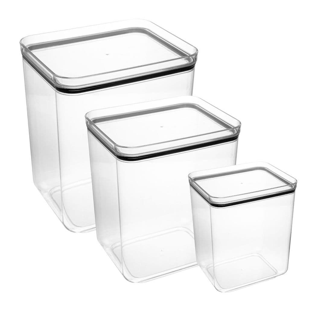 Pote de Mantimentos para Cozinha Hermético My Box Poliestireno Transparente Lyor – 2,8L 4,8L 5,5L ou Kit 3 Unidades