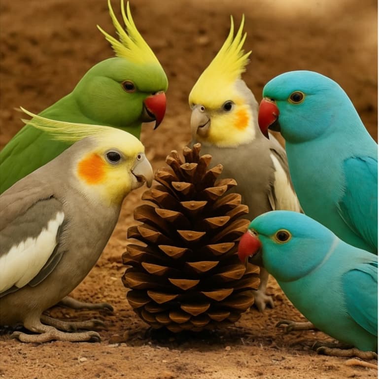 Kit 5 Pinhas Naturais para Coelhos, Roedores, Calopsitas, Psitacídeos - Artesanato, Enfeite, Decoração e Natal