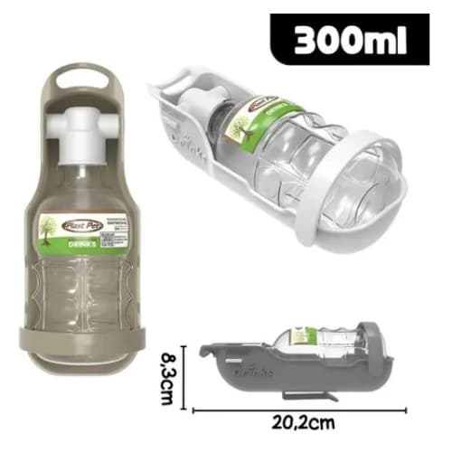 Bebedouro Para Cães e Gatos Portátil Garrafa Pet Drinks PlastPet - 300ml