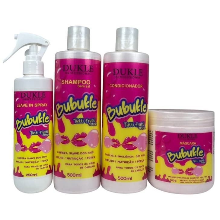 Kit Bubukle Brilho e Nutrição 4 Passos Dukle Professional