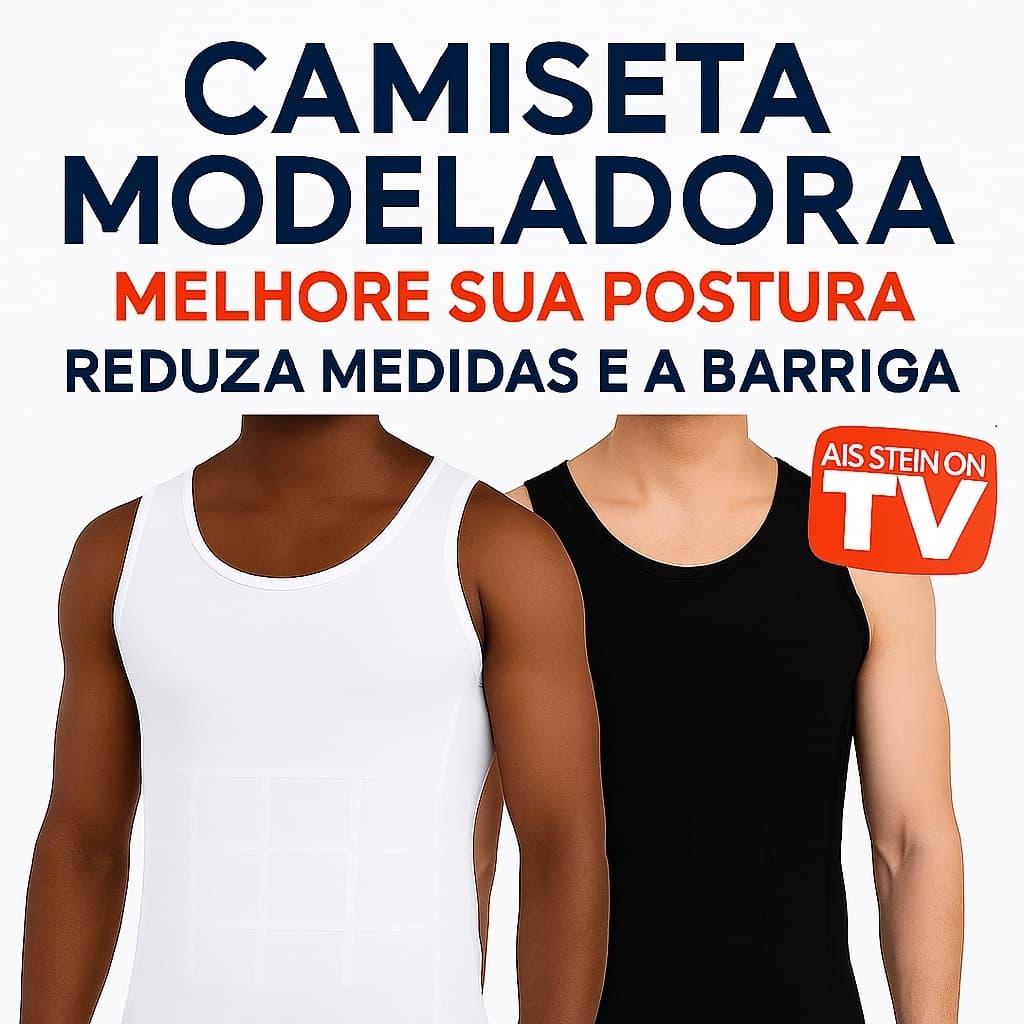 Camiseta Cinta Modeladora Masculina Slim'N Lift | Redutora de Barriga, Postura, Compressão Fitness