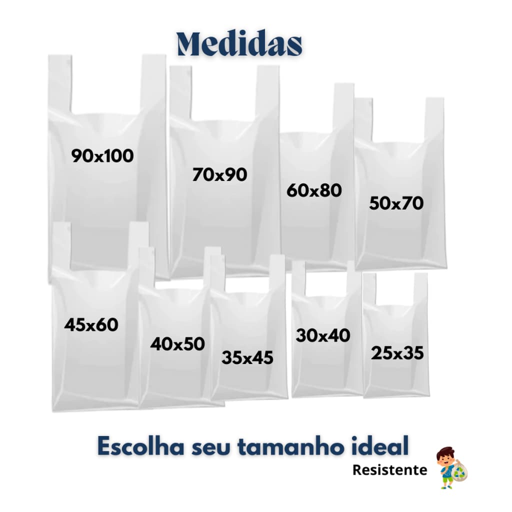 Sacola B1 Branca Tamanho Feira Lanchonete Padaria Impressão Farmácia Papelaria Perfumariaa