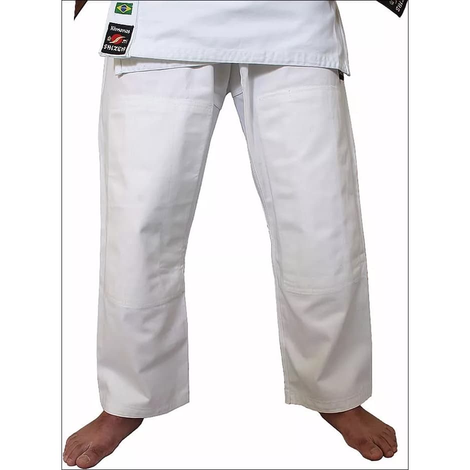 Calça Jiu-jitsu Brim Modelo Reforçado Branco - Shizen Kimonos