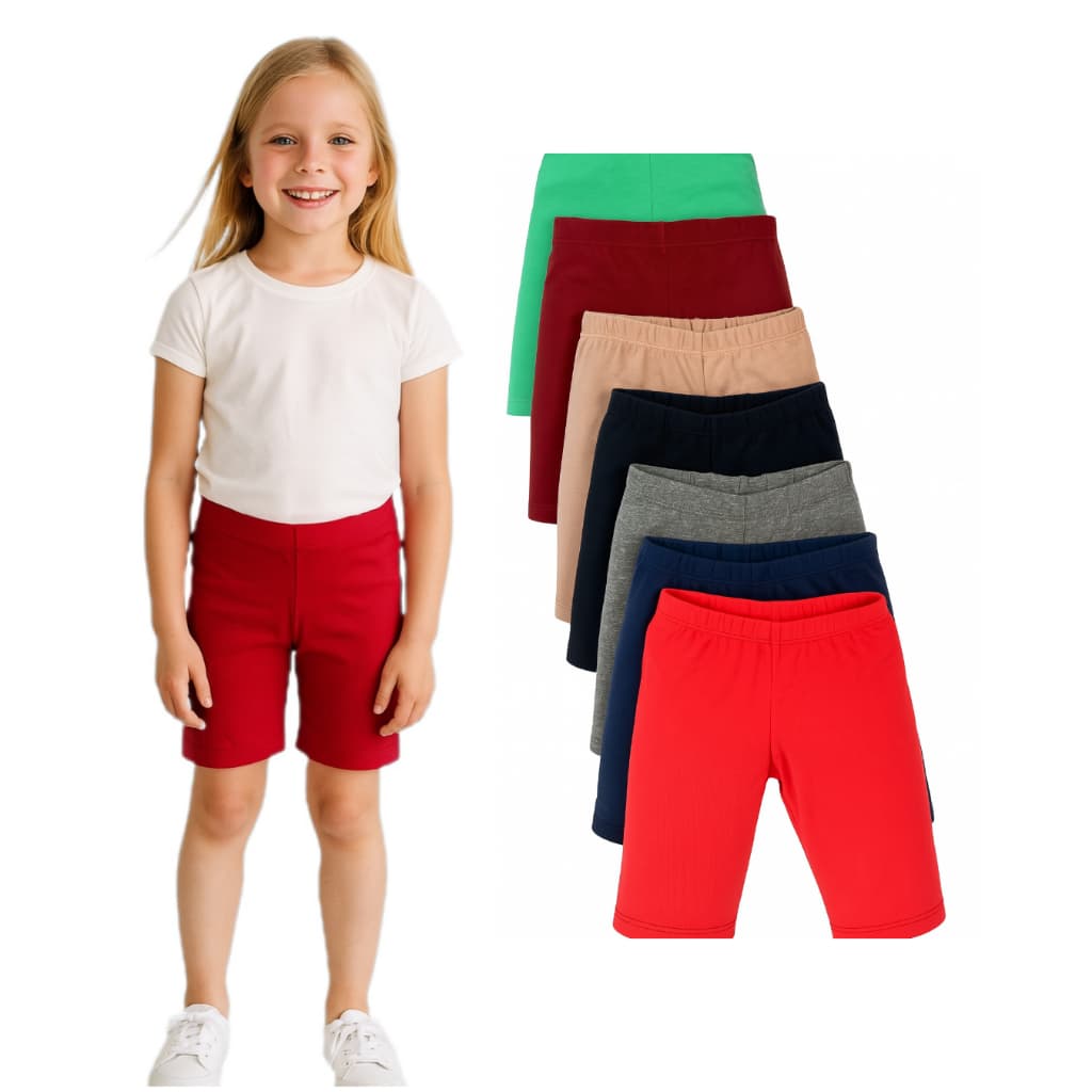 shorts leggin infantil menina juvenil kit 3 peças sortidas